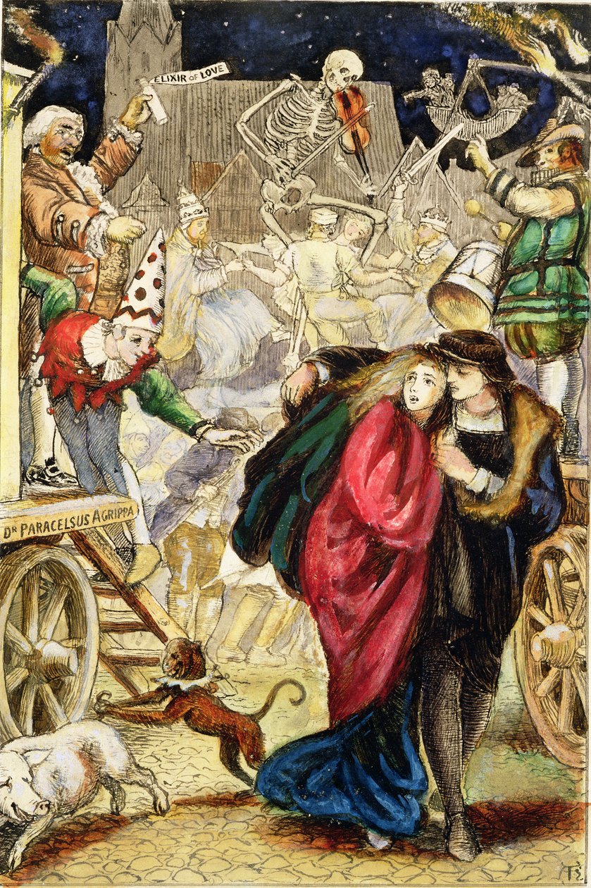 Vanity Fair, 1872 körül (fekete tinta és akvarell a fedélzeten) alkotó: Arthur Hughes