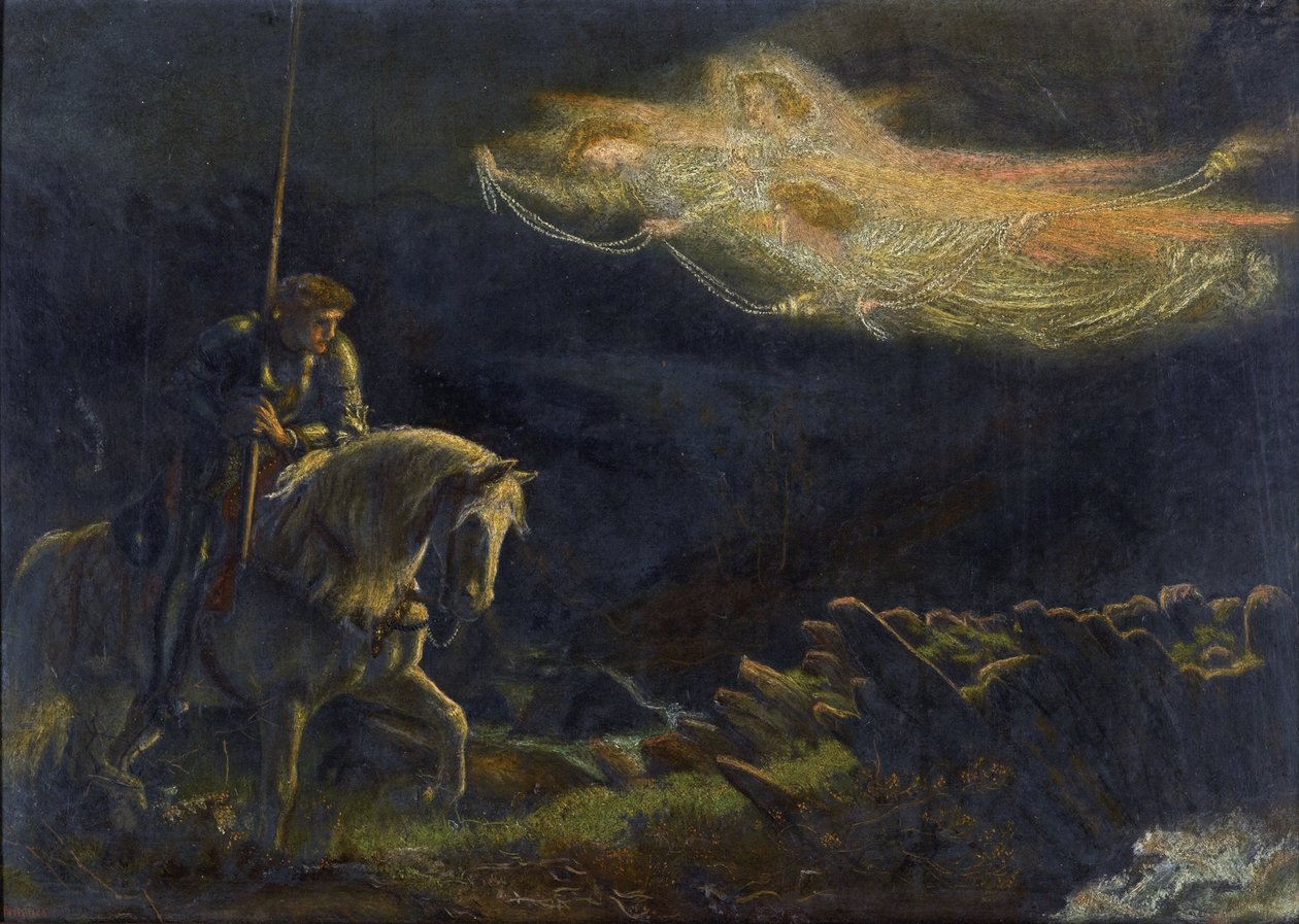 Sir Galahad. La Quete du Saint Graal Sir Galahad. A Szent Grál keresése, Arthur Hughes (1832-1915) - Olaj, fa, 30,5x43 - Magángyűjtemény alkotó: Arthur Hugues