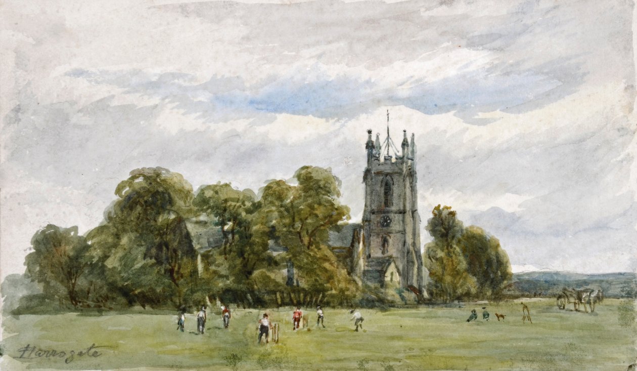 Tücsök a kóbor úton, a Krisztus-templom előtt, High Harrogate (akvarell) alkotó: Arthur J. Stark