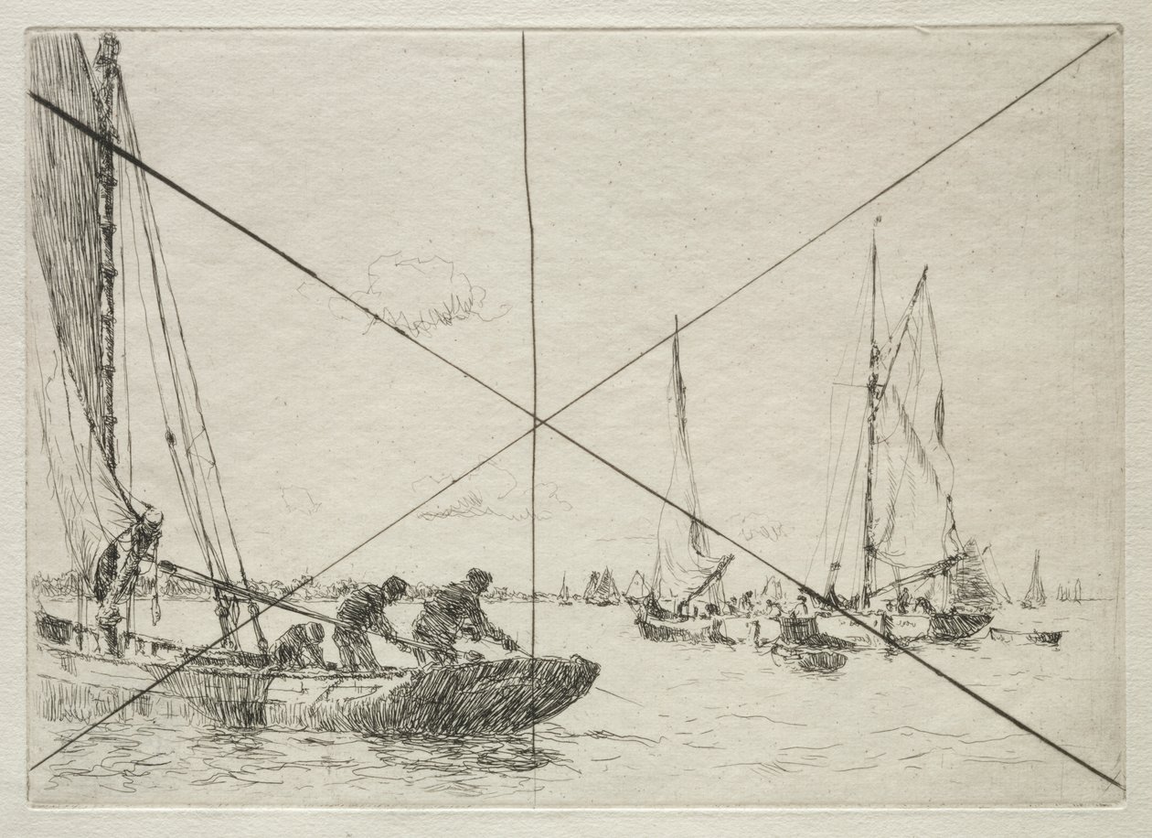 Oyster Dredging, West Mersea alkotó: Arthur John Trevor Briscoe