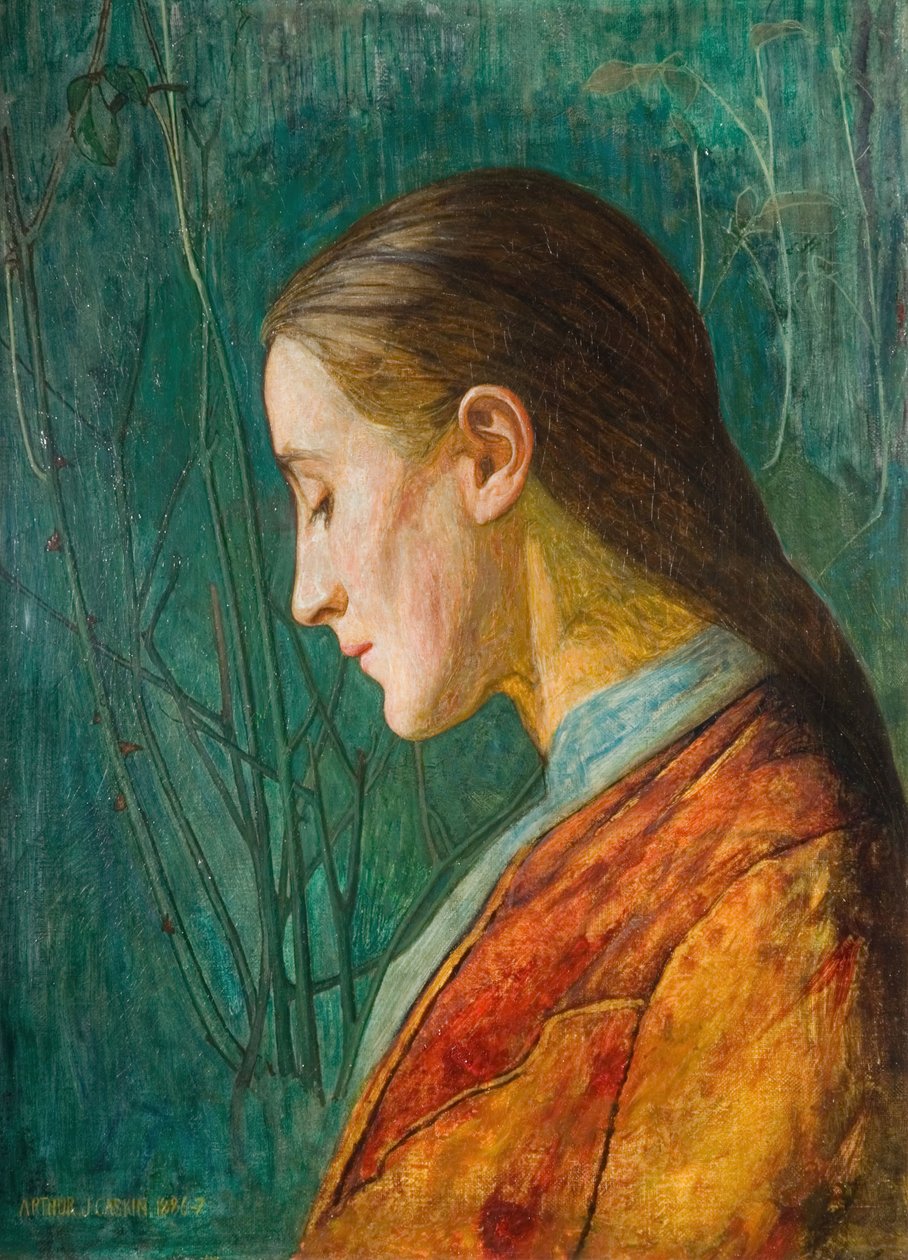Egy tükröződő hölgy portréja, 1887. alkotó: Arthur Joseph Gaskin