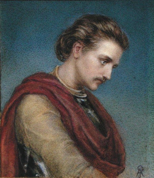 Sir Bedevere (akvarell papíron) alkotó: Arthur Joseph Gaskin