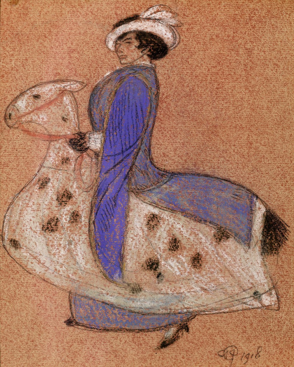 A pantomim ló, 1918 (kréta papíron) alkotó: Arthur Joseph Gaskin