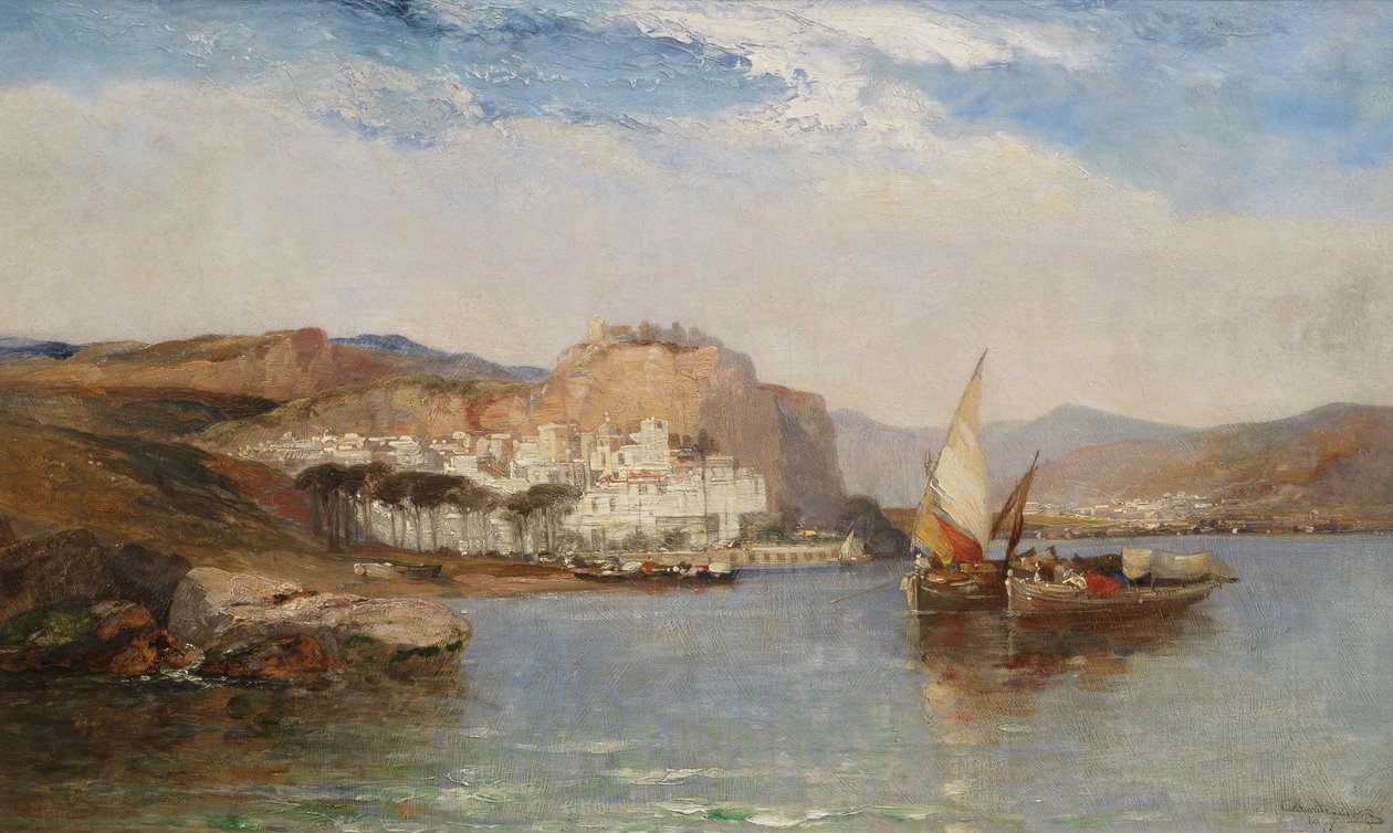 Amalfi közelében, a Salernói-öbölben, Olaszországban, 1877 alkotó: Arthur Joseph Meadows
