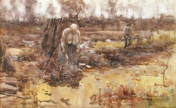 Gallygyűjtők, Grez-sur-Loing alkotó: Arthur Melville