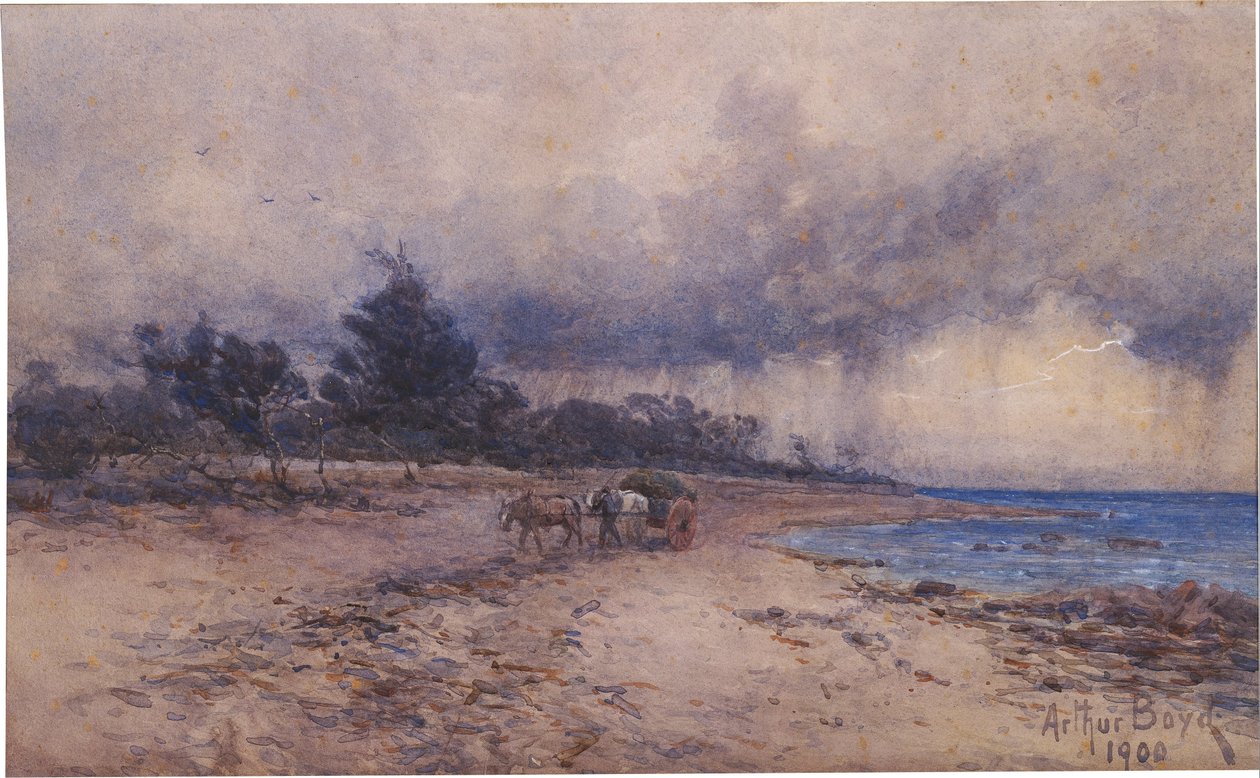 nem címmel (hínárgyűjtés a vihar előtt, Sandringham strand) alkotó: Arthur Merric Boyd