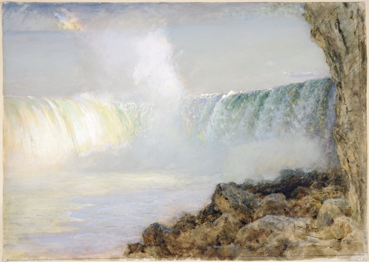 Niagara-vízesés (wc papíron, rongylemezre szerelve) alkotó: Arthur Parton