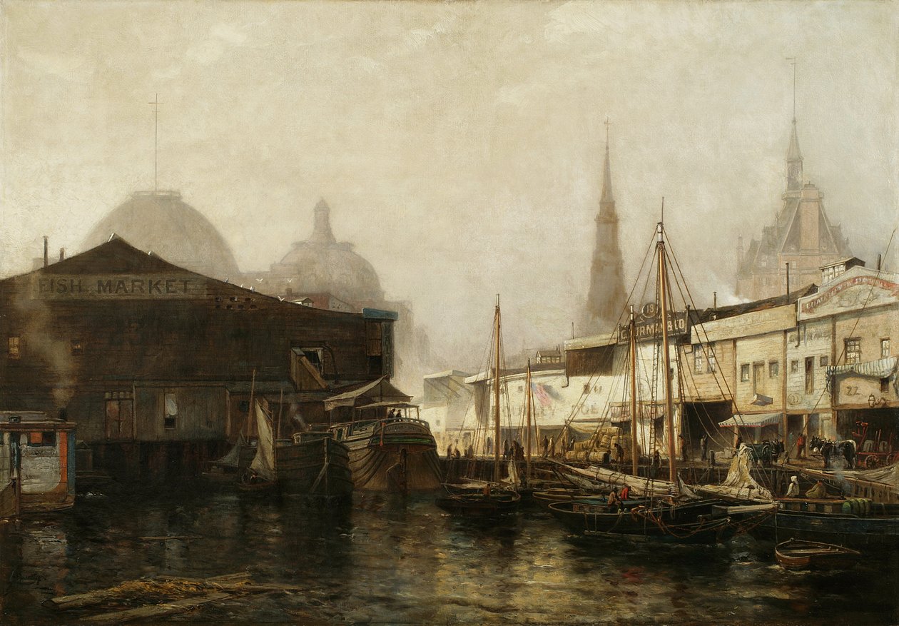 North River Pierhead, 1877 alkotó: Arthur Quartley