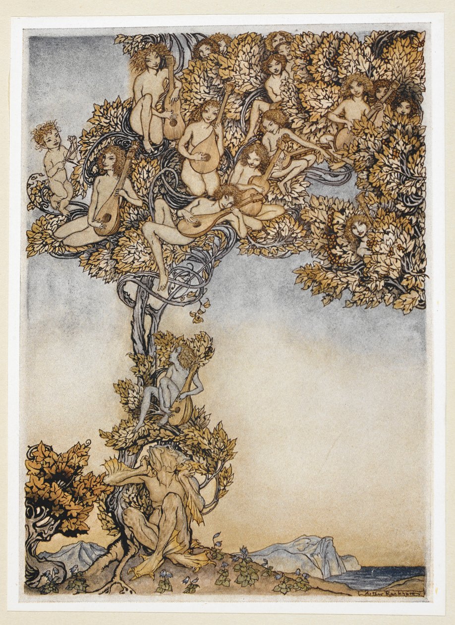 III. FELVONÁS: II. jelenet, 146. sor Néha ezer összekuszálódó hangszer A fülem körül fog dúdolni. alkotó: Arthur Rackham