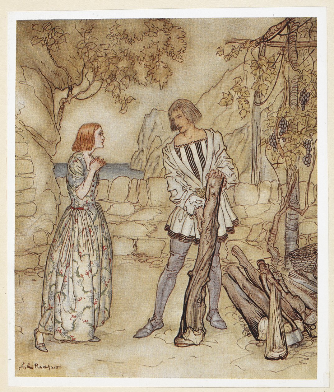 III. FELvonás: I. jelenet, 15. sor Jaj, könyörgöm, ne dolgozz olyan keményen. alkotó: Arthur Rackham