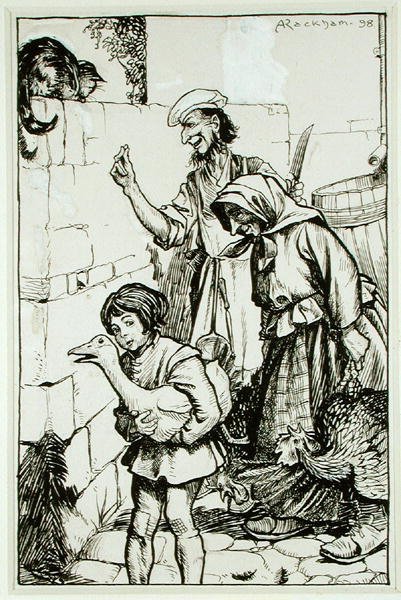 Sir Alured Denne Tom-Catje, Thomas Ingoldsby „The Ingoldsby Legends, or Mirth and Marvels” illusztrációja, 1898-ban megjelent (toll és tinta papíron) alkotó: Arthur Rackham