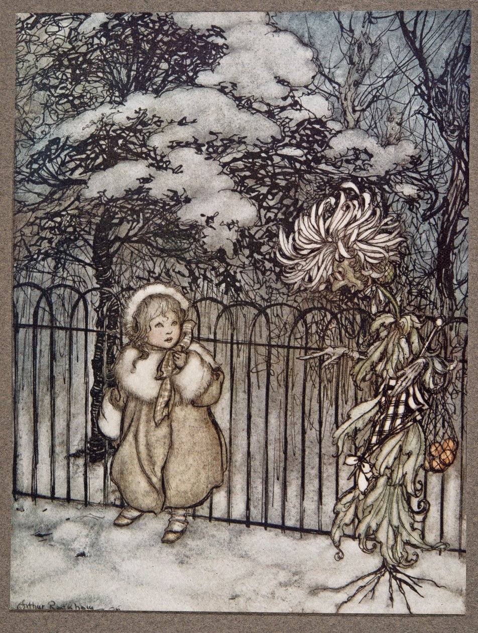 Egy krizantém meghallotta, és határozottan azt mondta: Hoity-toity, mi ez?, Peter Pantől a Kensington Gardens-ben, J M Barrie (1860-1937), pub. 1906 alkotó: Arthur Rackham