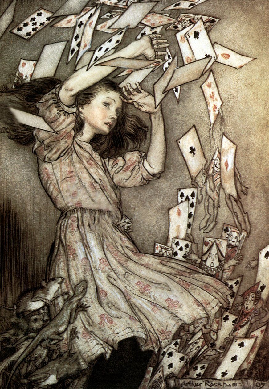 Alice kalandjai Csodaországban (más néven Alice Trough The Looking Glass), Lewis Carroll, Arthur Rackham illusztrációja 1907-ben alkotó: Arthur Rackham