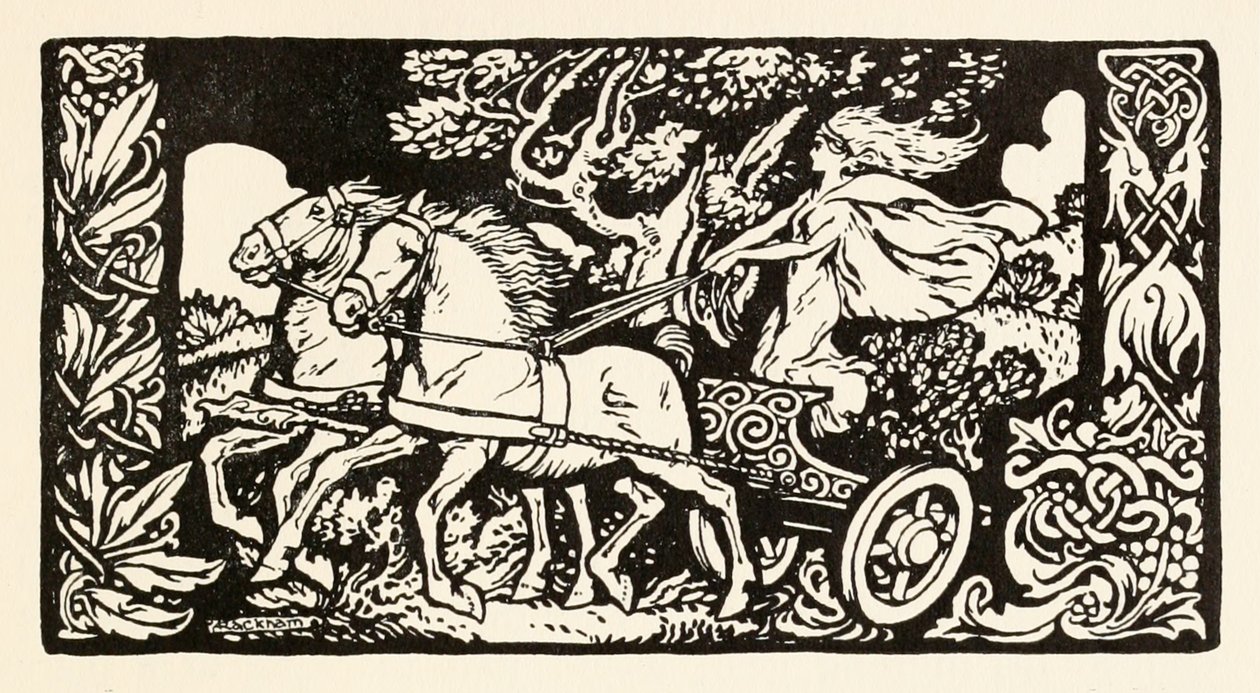 Becfola a szekerén a Becfola udvarlása az ír tündérmesékből alkotó: Arthur Rackham