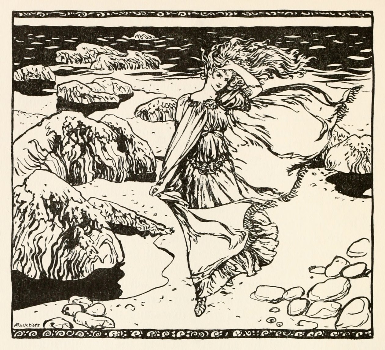 Becuma a Becuma a fehér bőrből az ír mesékben alkotó: Arthur Rackham