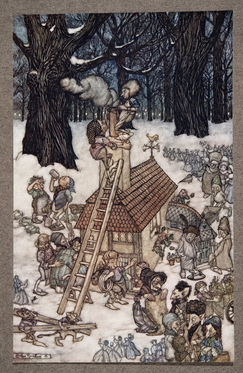 Házépítés Maimie .. számára, Peter Pantól a Kensington Gardensben, J M Barrie (1860-1937), pub. 1906 alkotó: Arthur Rackham