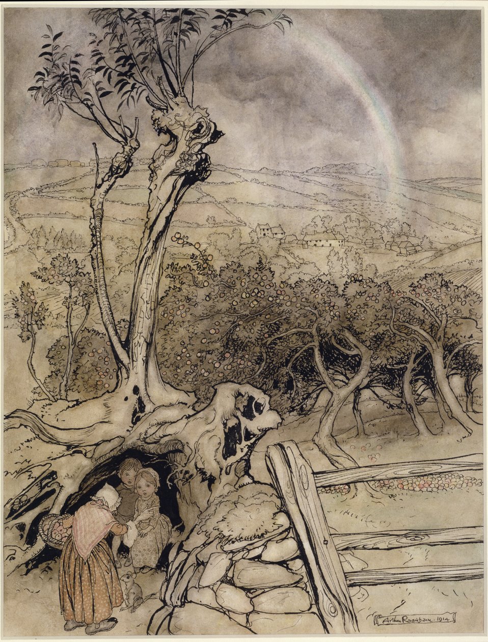 Pontosan ott, ahol a szivárvány véget ér alkotó: Arthur Rackham
