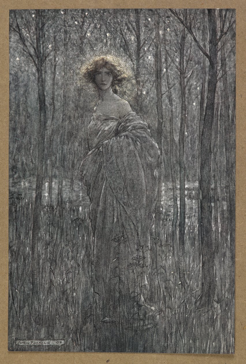Szép Heléna, aki több engild volt az éjszakán, mint te minden tüzes ó és fényszem." Jelenet a Szentivánéji álomból. alkotó: Arthur Rackham