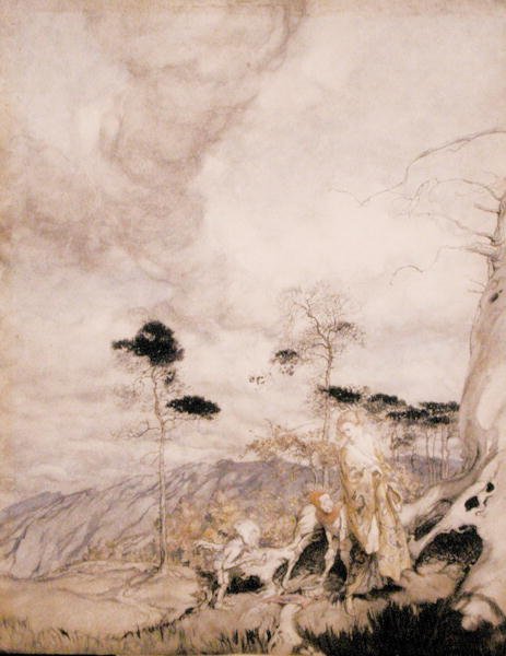Tündértojásárusok (akvarell tollal és tintával papíron) alkotó: Arthur Rackham