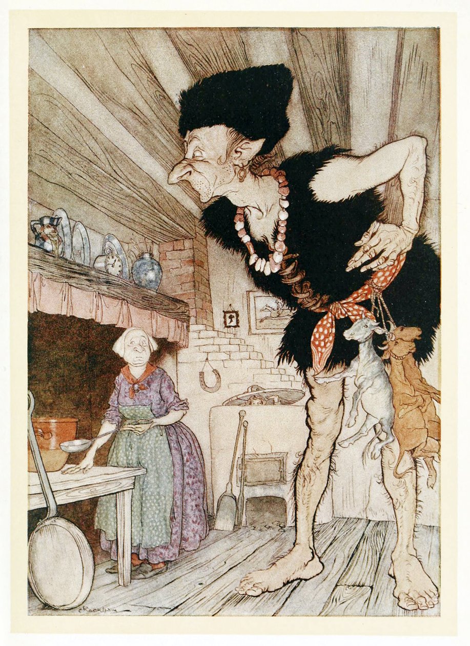 Fee-Fi-Fo-Fum, egy angol vérét érzem, az English Fairy Tales, kocsma. 1922 alkotó: Arthur Rackham