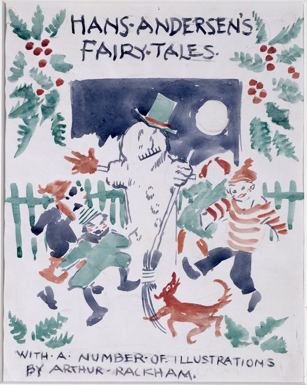 A Hans Andersens Fairy Tales címlapjának vázlata (wc papíron) alkotó: Arthur Rackham