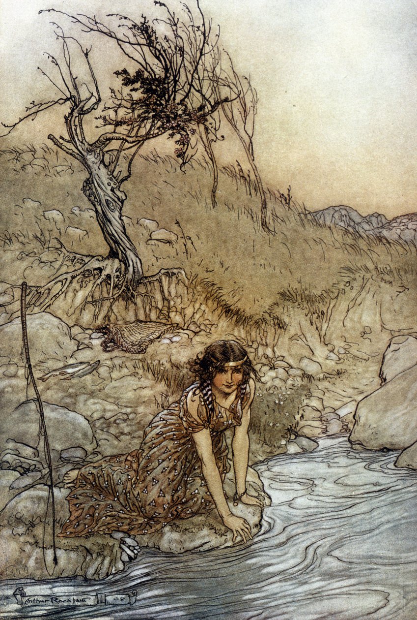 Hermia: Illusztráció: Arthur RACKHAM (1867-1939) William SHAKESPEARE Egy nyári éjszaka álmához alkotó: Arthur Rackham
