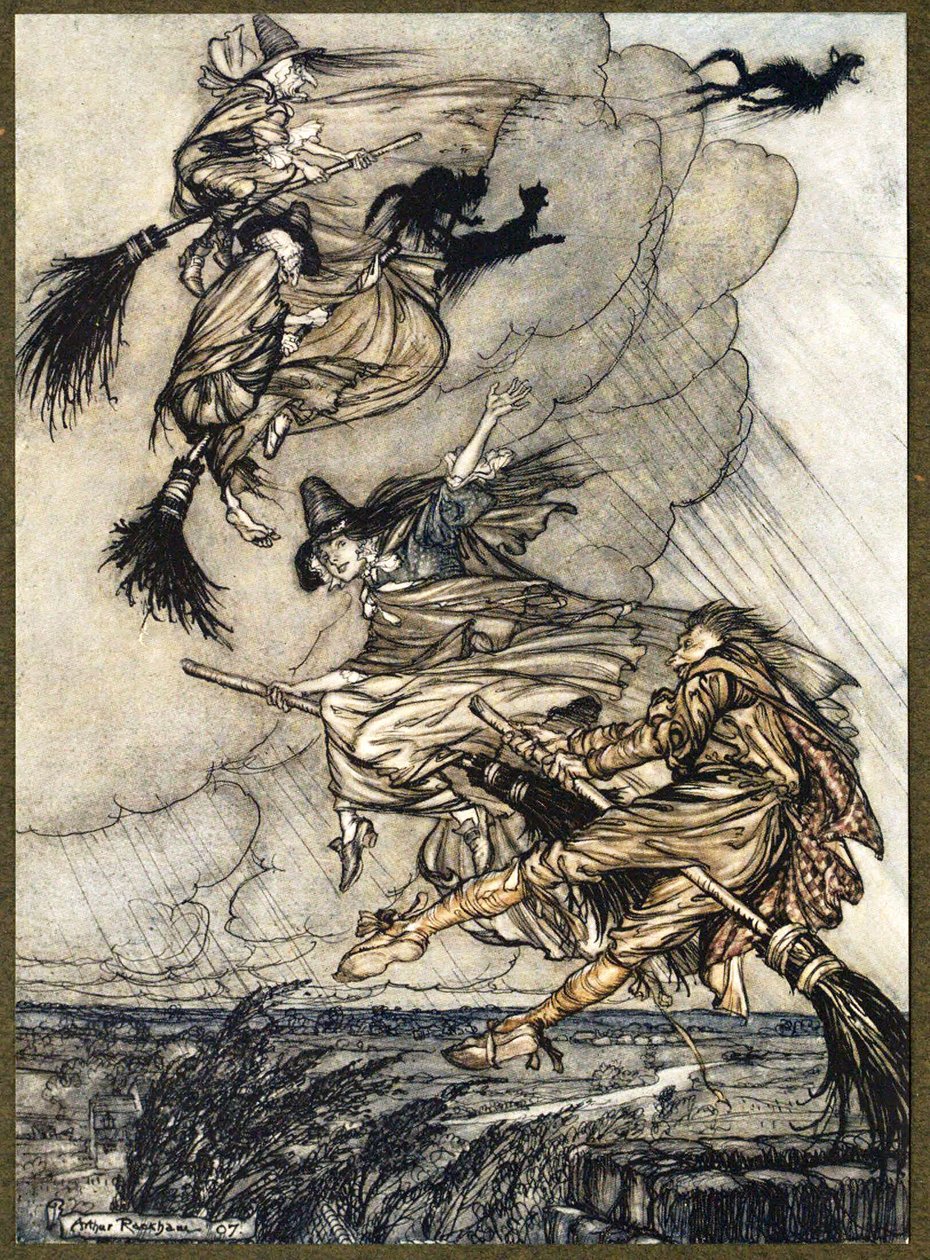 Hé! Fel a kéménybe, lány! Hey, after you!, The Ingoldsby Legends, pub. 1907 alkotó: Arthur Rackham