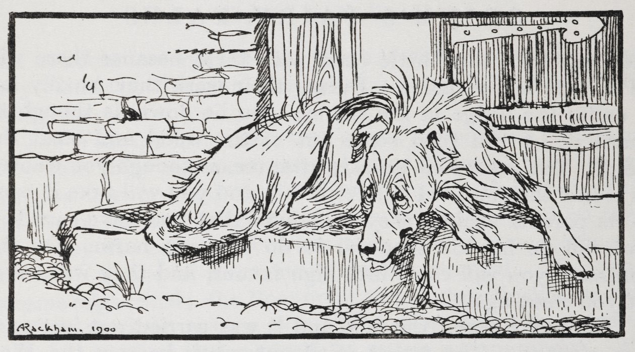 Illusztráció az öreg szultántól egy kutyáról. alkotó: Arthur Rackham