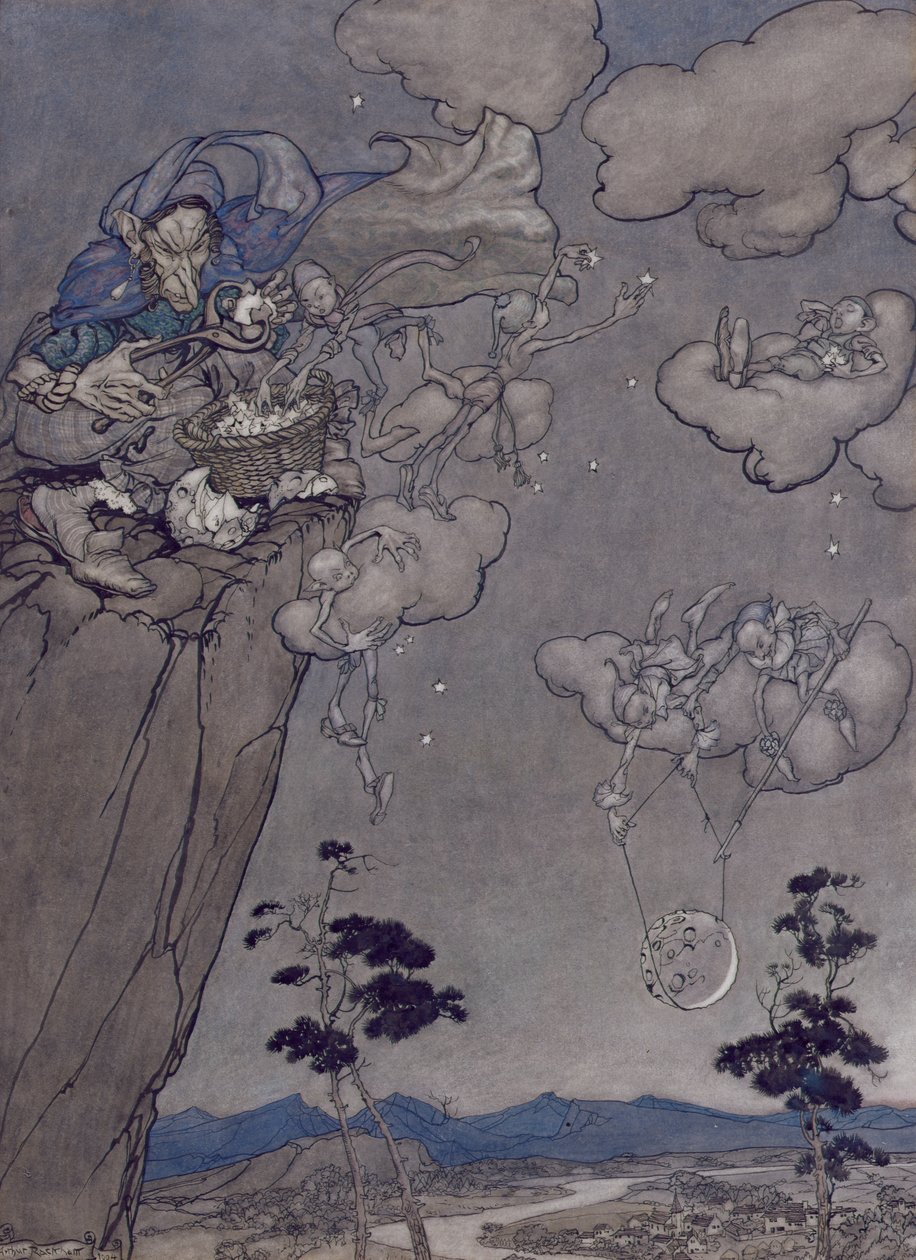 Illusztráció: Rip Van Winkle, Washington Irving (1783-1859) 1904 (toll és tinta WC-vel papíron) alkotó: Arthur Rackham