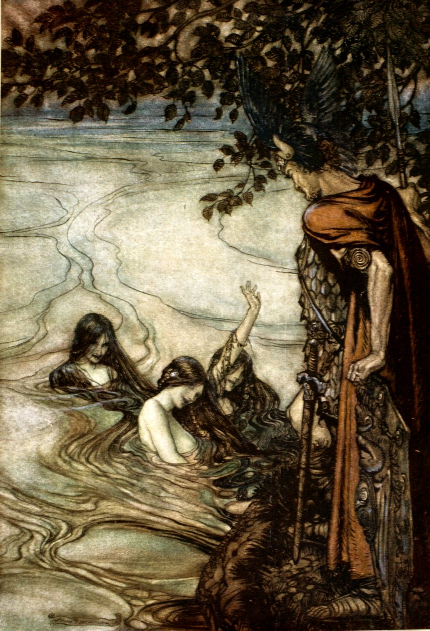 Illusztráció Siegfriedből és az istenek alkonyából, 1924. alkotó: Arthur Rackham