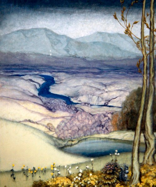 Tájkép, 1920 körül (wc, papír) alkotó: Arthur Rackham