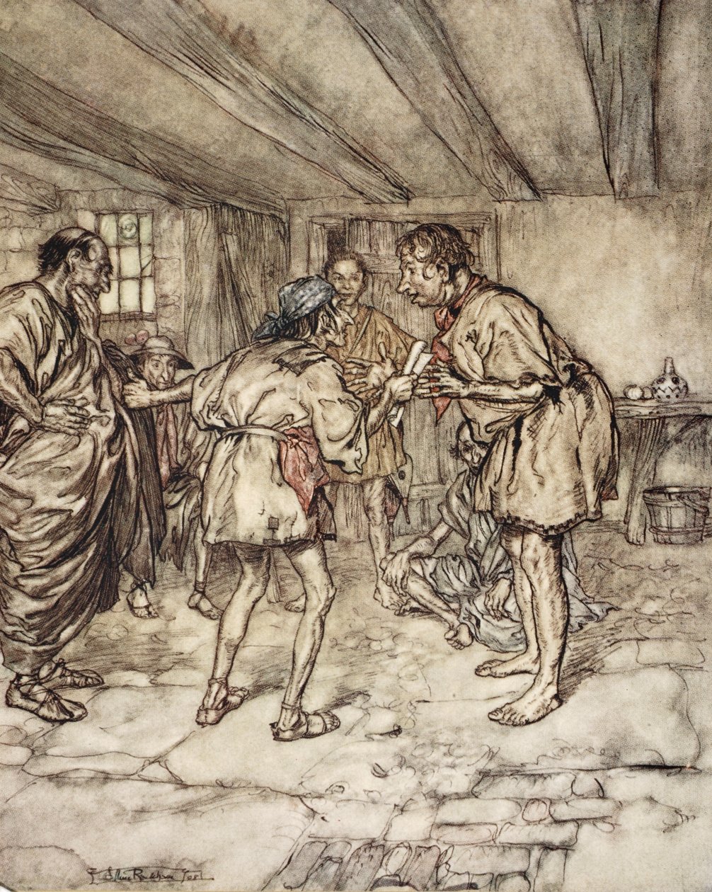 Hadd játsszam én is az oroszlánt, William Shakespeare 1908-as Szentivánéji álom című illusztrációja alkotó: Arthur Rackham