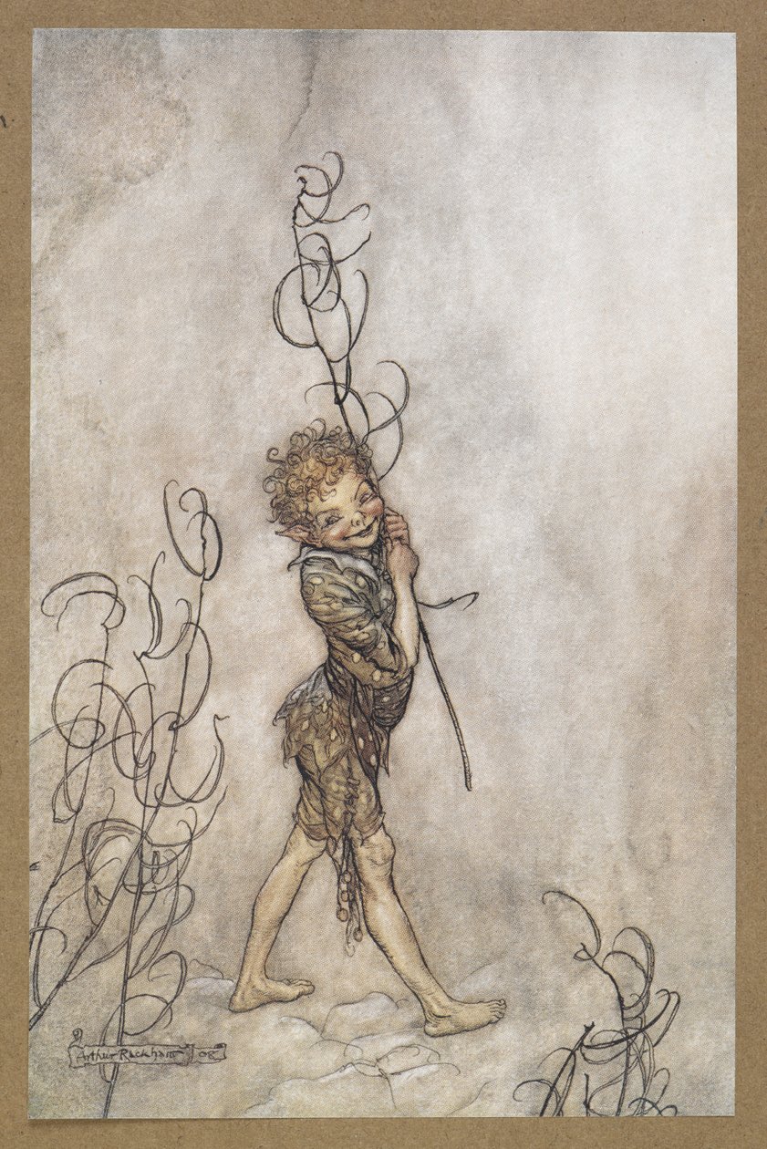 – Uram, micsoda bolondok ezek a halandók! Korong. Jelenet a Szentivánéji álomból. alkotó: Arthur Rackham