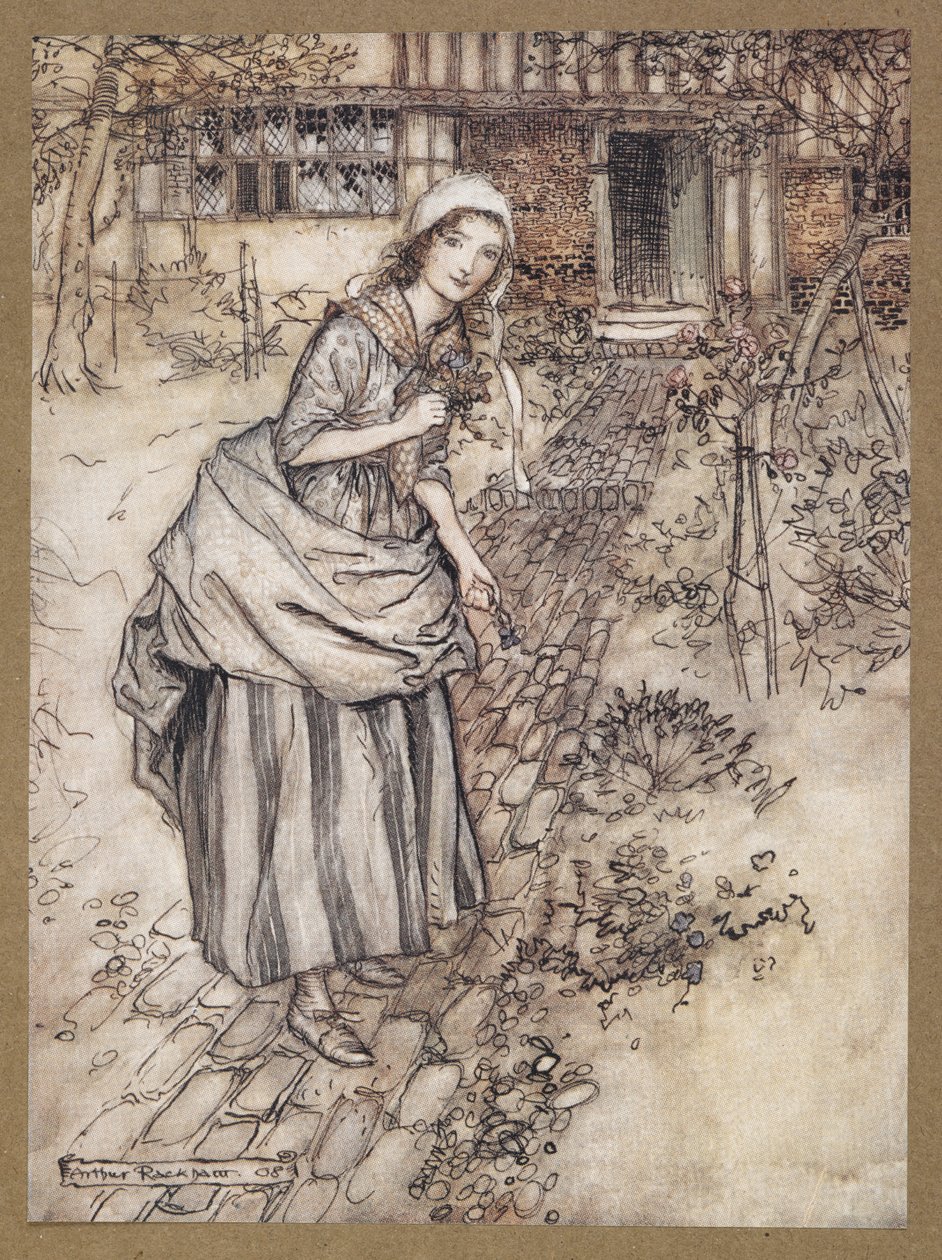A leányzók tétlenségnek hívják. Jelenet a Szentivánéji álomból. alkotó: Arthur Rackham