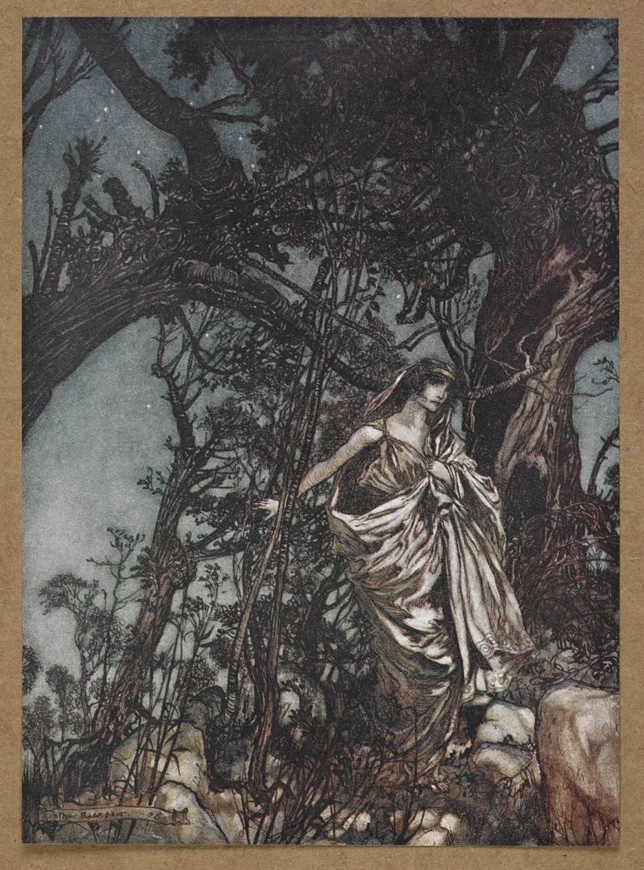 Soha nem fáradt el, soha nem annyira a jajban. Jelenet a Szentivánéji álomból. alkotó: Arthur Rackham