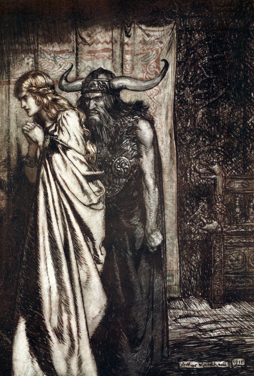 „Ó, feleség, elárulta, megbosszulom, ha megtévesztik!”, 1924. alkotó: Arthur Rackham