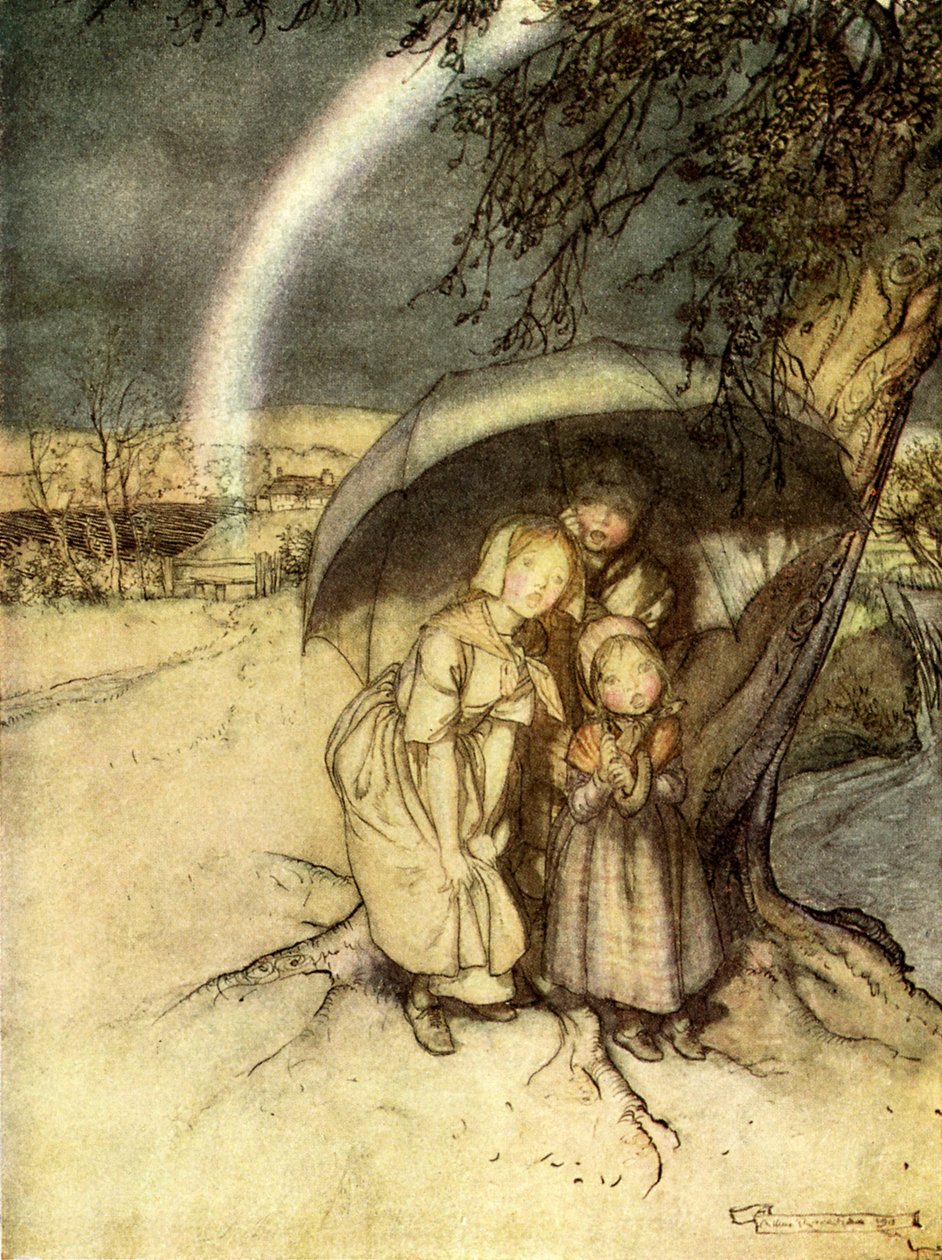 Eső, eső megy Spanyolországba alkotó: Arthur Rackham