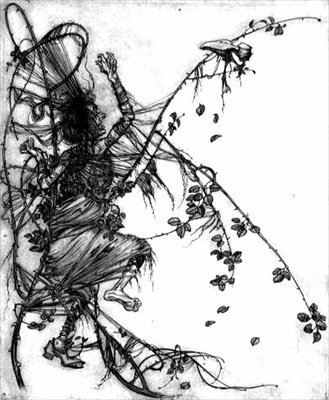 „Táncolnia kellett, akár akart, akár nem”, illusztráció a „Sweetheart Roland”, a Grimm testvérek meséjéből alkotó: Arthur Rackham