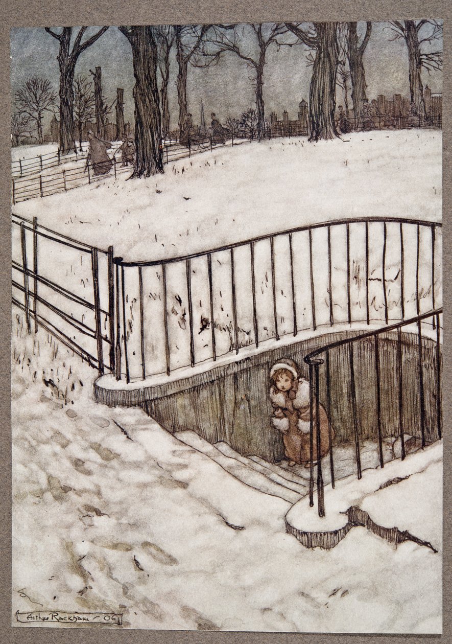 Elfutott St Govers-be, és elrejtőzött.. Peter Pan elől a Kensington Gardensben, J M Barrie (1860-1937), kocsma. 1906 alkotó: Arthur Rackham