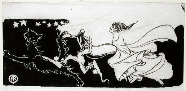 Starlight Frolics (toll és tinta papíron) alkotó: Arthur Rackham