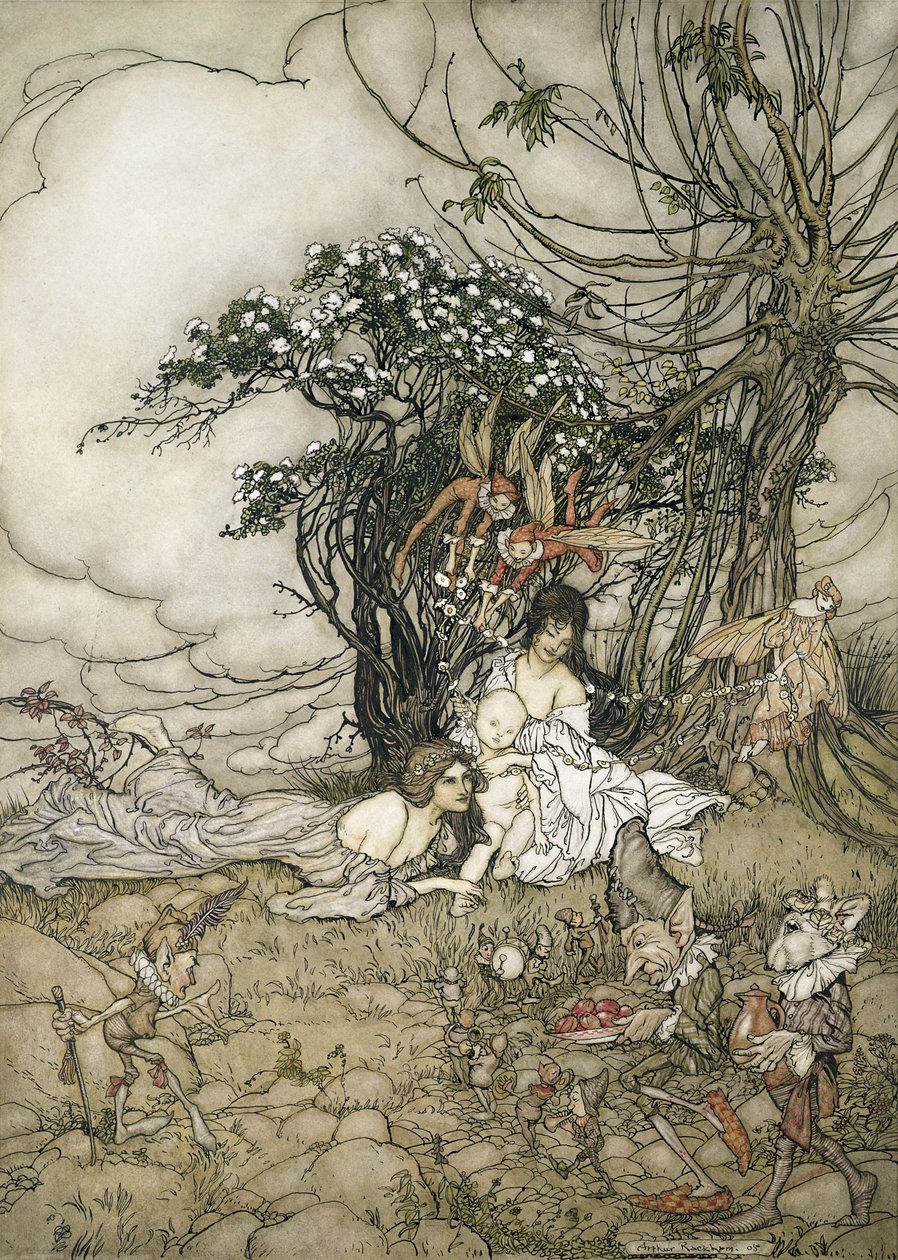 The Changeling, 1905 (wc, toll és tinta papíron) alkotó: Arthur Rackham