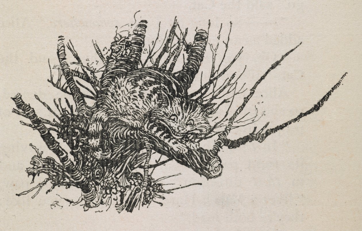 Cheshire macska a fán alkotó: Arthur Rackham