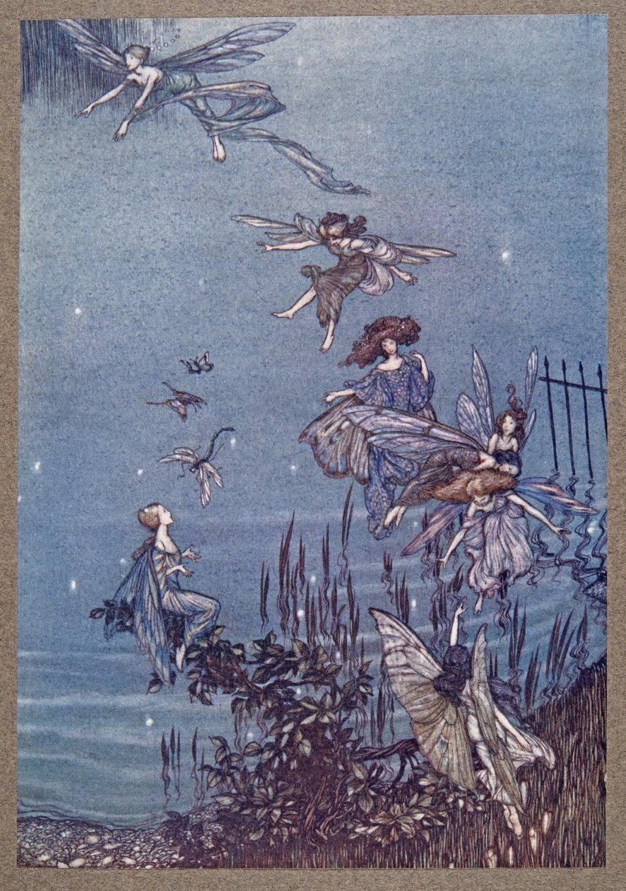 The Fairies of the Serpentine, Pán Pétertől a Kensington Gardensben, J M Barrie (1860-1937), pub. 1906 alkotó: Arthur Rackham