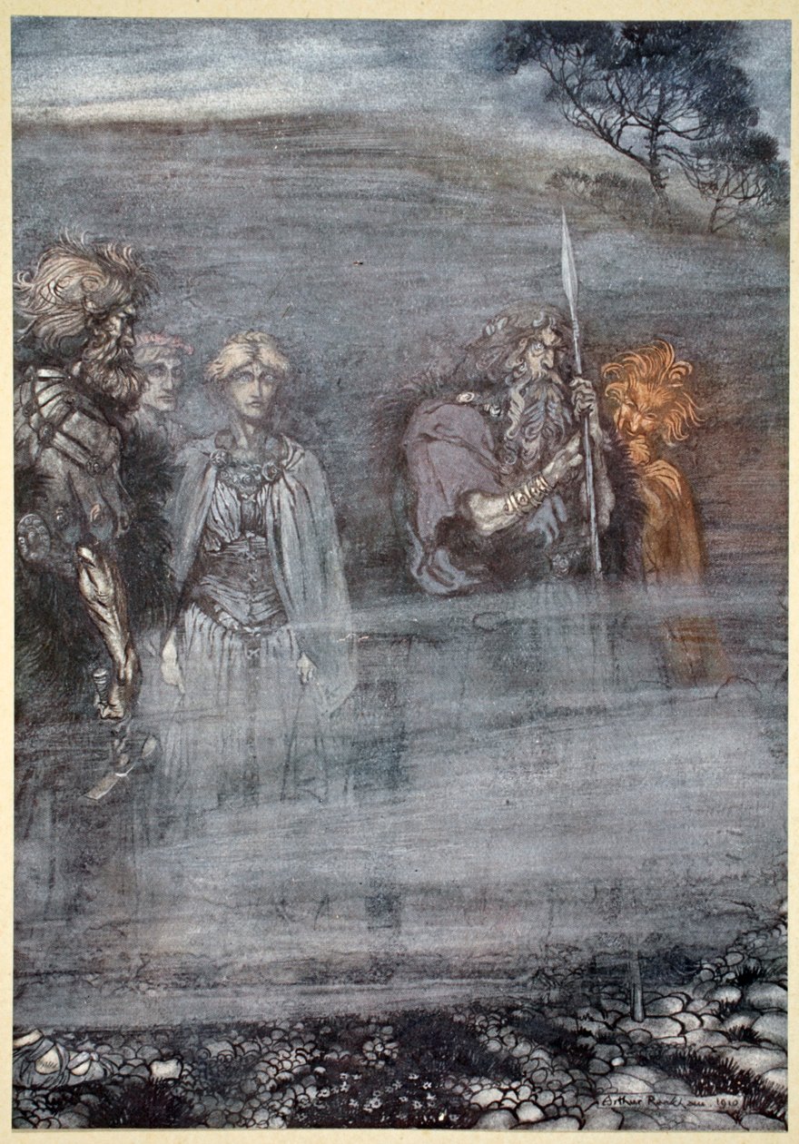 „Az istenek elhalványulnak és megöregednek Freia elvesztése miatt”, 1910. alkotó: Arthur Rackham