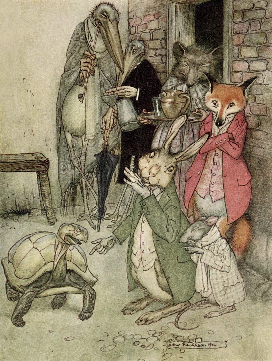 A nyúl és a teknős alkotó: Arthur Rackham