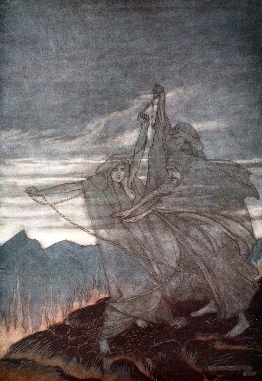 „A nornok eltűnnek”, 1924. alkotó: Arthur Rackham