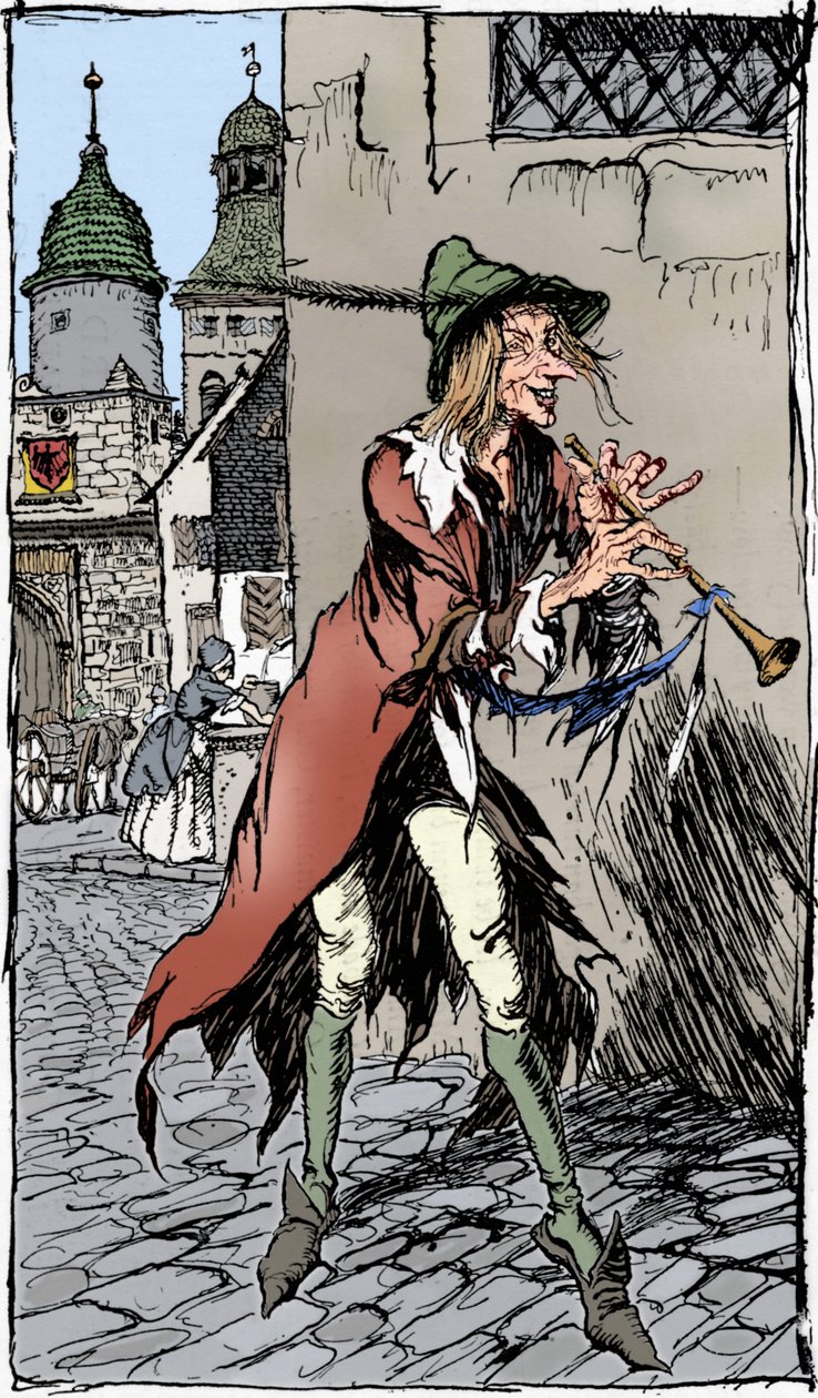A hamelini pipás, 1934 alkotó: Arthur Rackham