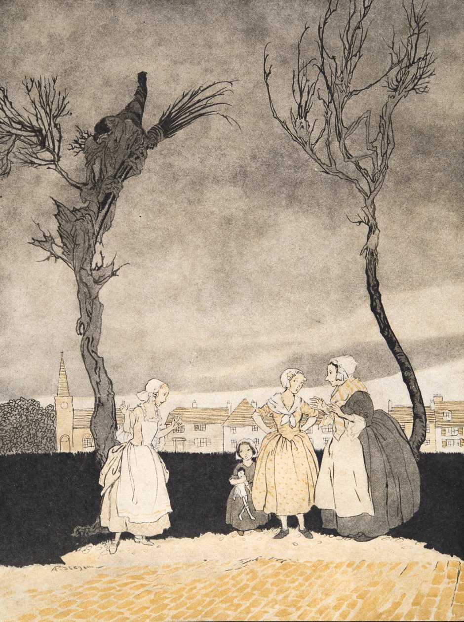 The Women of Sleepy Hollow (Belső borító), The Legend of Sleepy Hollow, Washington Irving (1783-1859), pub. 1928 alkotó: Arthur Rackham