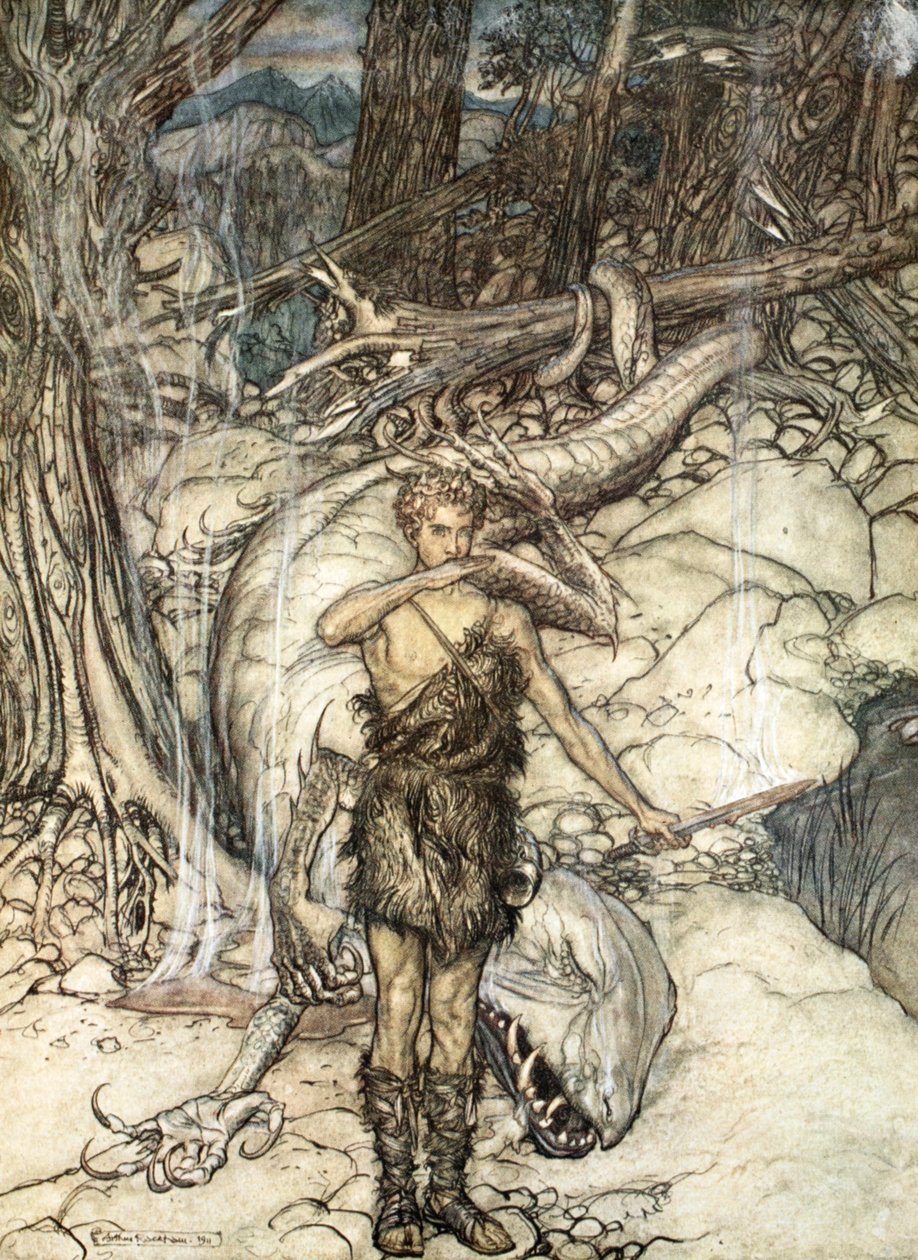 „A forró vér úgy ég, mint a tűz!”, 1924. alkotó: Arthur Rackham