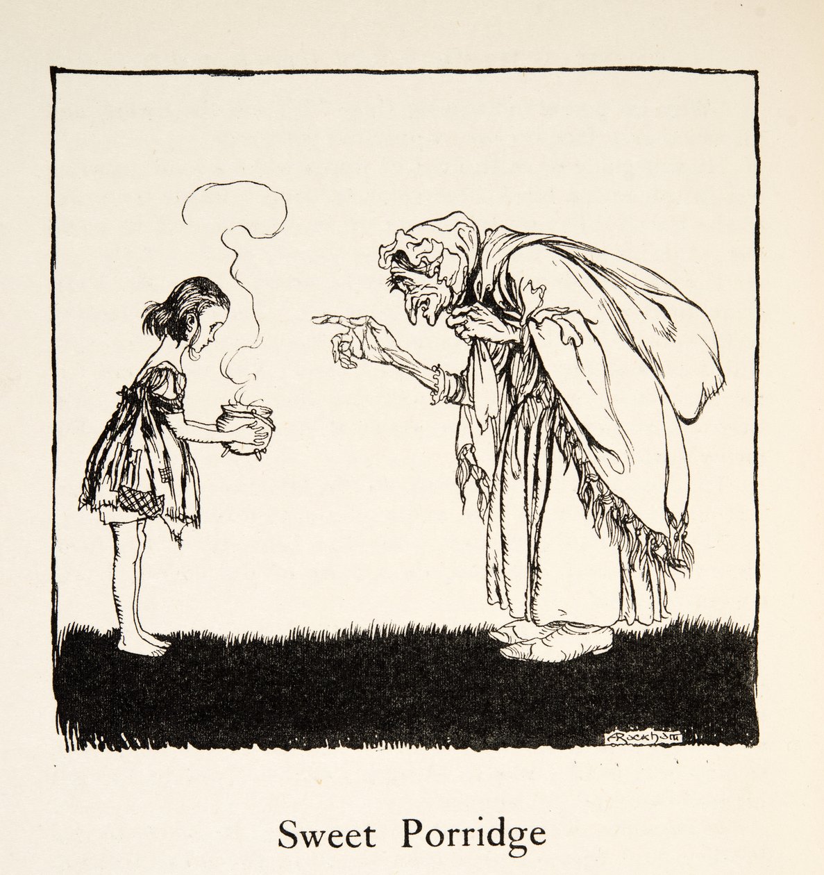 A kicsi elment, és hozta a dobozt, a Little Brother & Little Sister és a Grimm testvérek más meséiből, pub.1917 (litho) alkotó: Arthur Rackham